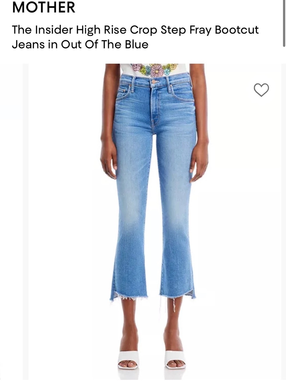 Excellent! MOTHER Light Blue High-Rise Cropped Flared Jeans with Frayed Hem $248